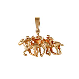 00055 - Triple Race Horse Pendant