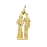 Bride & Groom with Sapphire Gemstone Bouquet - Lone Palm Jewelry