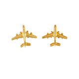 00789 - Jet Airplane Stud Earrings - 9/16"