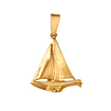 10429 - Sailboat with High Polish & Satin Finish Sails - 1 1/4" - Lone Palm Jewelry