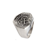 Atocha Silver historical Spanish coin replica ring handcrafted in 14kt gold or 925 sterling silver. Each ring is completely handcrafted in Florida, USA.  All coins are made from an 80lb bar of 100% silver recovered by Mel Fisher in 1986 from the wreck of the Nuestra Señora de Atocha off the coast of Key West. Comes as a Size 10 by default. Please call for other sizes: (800) 233-4820  Accompanying each coin is a certificate authenticating the silver used in the coin's production. Item #12452