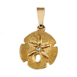 9/16" Sand Dollar Pendant with Diamond - Lone Palm Jewelry