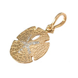 1 1/16" Sand Dollar Charm with Diamond Center - Lone Palm Jewelry