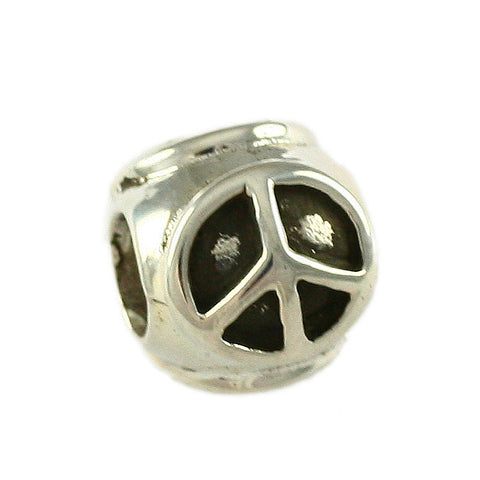 Round 3-Sided Peace Sign Bead - Lone Palm Jewelry