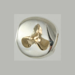 13614a - 14k Propeller & Sterling Lozenge Bead