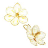Enameled Magnolia Flower Bloom - 7/8" - Lone Palm Jewelry
