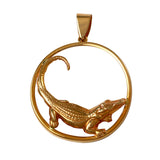 14783 - Alligator Pendant in Round Frame