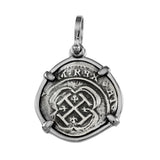 Atocha Silver 7/8" Replica Coin Pendant in Smooth Bezel Frame - Item #14891