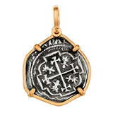 Atocha Silver 1 1/4" Spanish Replica Coin with Shackle Bail - Item #14902