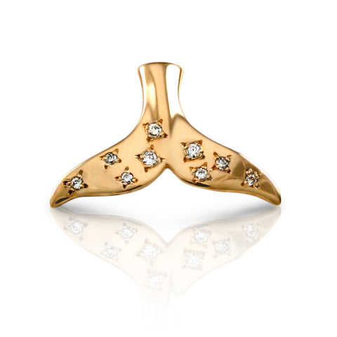 Whale Tail with Diamonds - Lone Palm Jewelry