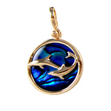 Swimming Dolphins Sea Opal Pendant (Needs Pricing) - Lone Palm Jewelry