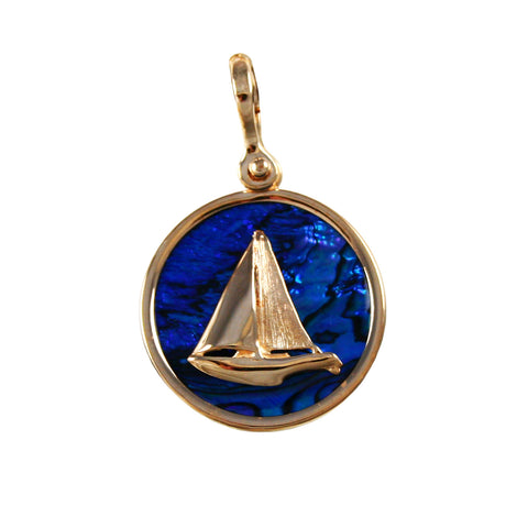 X" Sailboat Sea Opal Pendant (Needs Pricing) - Lone Palm Jewelry