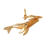 15381 - 1 5/8" Hollow Mother and Baby Humpback Whale Charm
