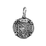 Atocha Silver 7/8" Replica Coin Pendant with Fancy Prong Setting - Item #15453