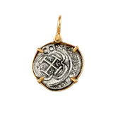 Atocha Silver 7/8" Replica Coin Pendant with Fancy Prong Setting - Item #15453