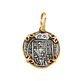 Atocha Silver 7/8" Replica Coin Pendant with Fancy Prong Setting - Item #15453