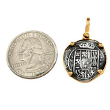 Atocha Silver 7/8" Replica Coin Pendant with Smooth Ball Prong Setting - Item #15455
