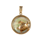 X" Sea Turtle Sea Opal Pendant (Needs Pricing) - Lone Palm Jewelry