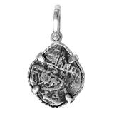 Atocha Silver 7/8" Replica Coin with Twisted Wire Frame and Shackle Bail - Item #15660