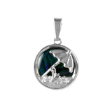 Beach Umbrella & Chair Sea Opal Pendant (Needs Pricing) - Lone Palm Jewelry
