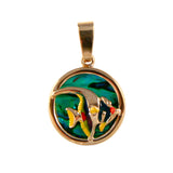 Enameled Tropical Fish Sea Opal Pendant (Needs Pricing) - Lone Palm Jewelry