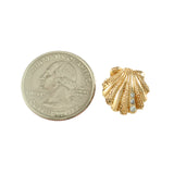 5/8" Textured Scallop with Trio of Diamonds - Lone Palm Jewelry