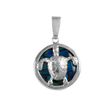 X" Sea Turtle Sea Opal Pendant (Needs Pricing) - Lone Palm Jewelry