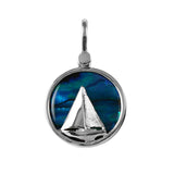 X" Sailboat Sea Opal Pendant (Needs Pricing) - Lone Palm Jewelry