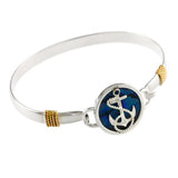 Fouled Anchor & Blue Sea Opal PopTop - Lone Palm Jewelry