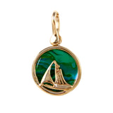 X" Sailboat Sea Opal Pendant (Needs Pricing) - Lone Palm Jewelry