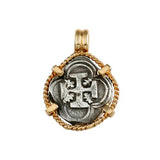 Atocha Silver 3/4" Replica Coin Pendant with Twisted Frame & Fixed Bail - Item #15998