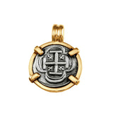 Atocha Silver 5/8" Replica Coin Pendant with Smooth Frame & Fixed Bail - Item #15999