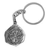 Atocha Silver 1 1/4" Replica Spanish Coin Key Chain - Item #18012