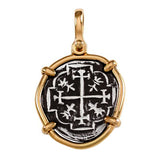 Atocha Silver 1" Replica Coin Pendant with Shackle Bail - Item #18134