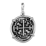 Atocha Silver 1" Replica Coin Pendant with Shackle Bail - Item #18134