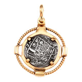 Atocha Silver 1 1/2" Replica Spanish Coin Pendant in 2 Part Setting - Item #18206