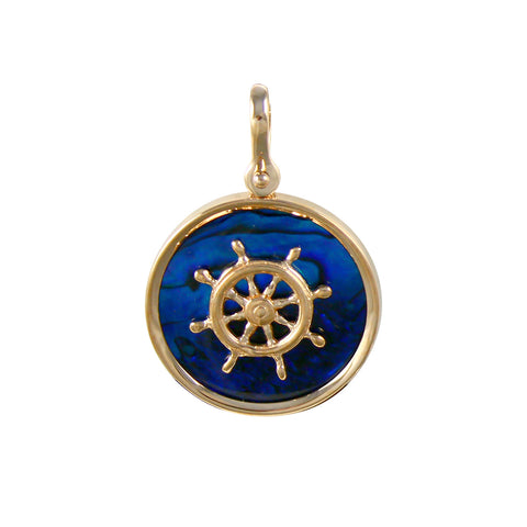 Ship's Wheel Sea Opal Pendant (Needs Pricing) - Lone Palm Jewelry