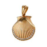 18816d - 7/8" Scallop Shell Pendant with Diamonds