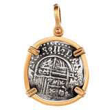 Shipwreck Atocha Silver 2 Reales Replica Coin with Shackle Bail - Item #18942