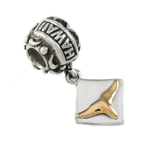 HAWAII Bead with 14kt Whale Tail Dangle - Lone Palm Jewelry