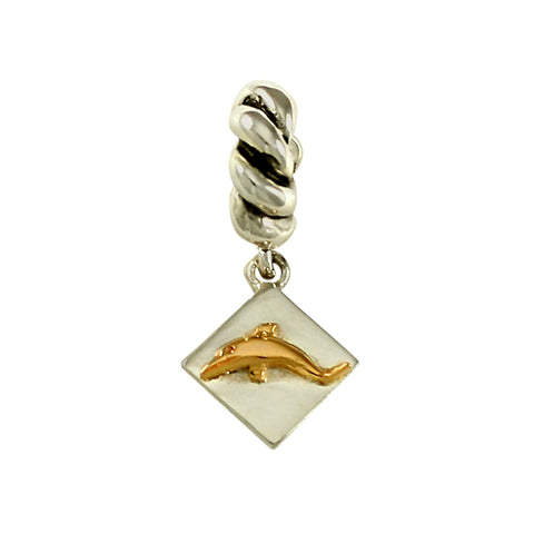 19282a - Twisted Wire Bead with Dolphin Dangle