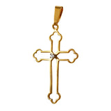 20071 - 1 1/4" Outlined Cross Pendant with Diamond