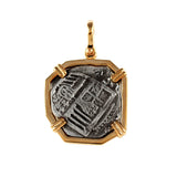 Shipwreck Atocha Silver 1" Replica Coin Pendant with Smooth Frame & Shackle Bail - Item #21142
