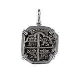 Shipwreck Atocha Silver 1" Replica Coin Pendant with Smooth Frame & Shackle Bail - Item #21142