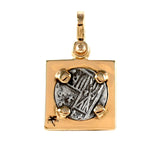 Shipwreck Atocha Silver 1/2" Replica Coin Pendant in Square Frame - Item #21145