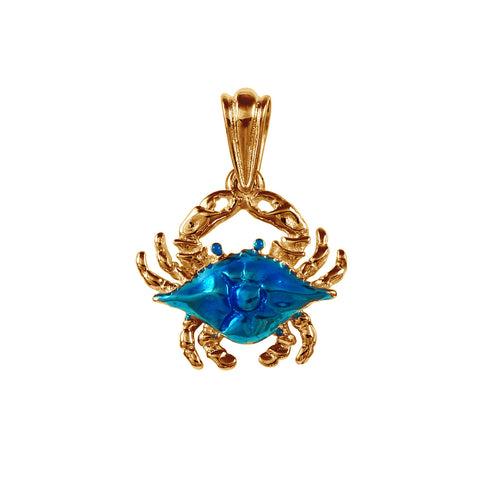 21147 - Enameled Blue Crab Pendant