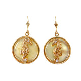 Seahorse Sea Opal Earrings with Diamonds(Needs Pricing) - Lone Palm Jewelry