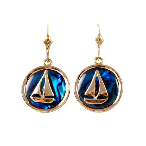 Sailboat Sea Opal Earrings (Needs Pricing) - Lone Palm Jewelry