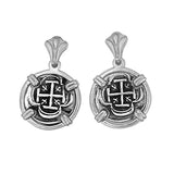 Atocha Silver 1 1/8" Spanish Replica Coin Earrings - Item #30690