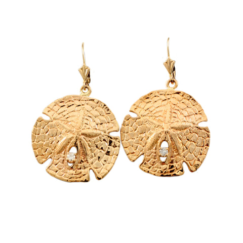 30710d - 1 1/16" Sand Dollar Earrings with Diamonds